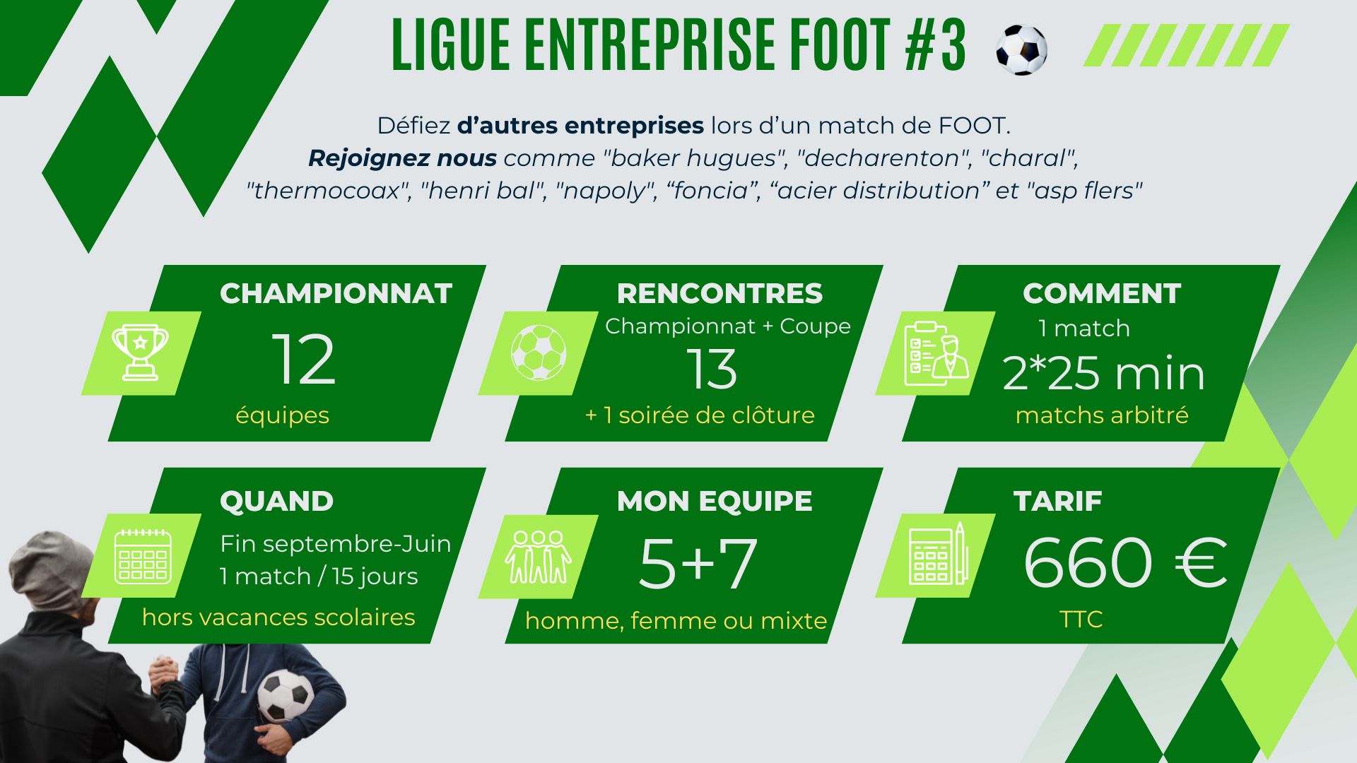 organisation ligue entreprise foot